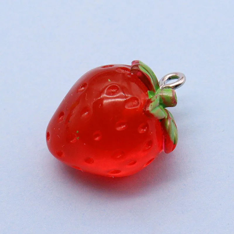 10pcs Resin 3D Fruit Charms Grape Strawberry Peach Pendant For DIY