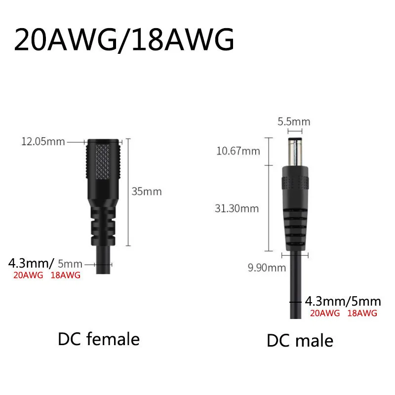 Cavi Pigtail DC 5.5x2.1mm - 20 Pezzi Maschio/Femmina Per Alimentazione CCTV E LED | 12V 5A - Foto 7