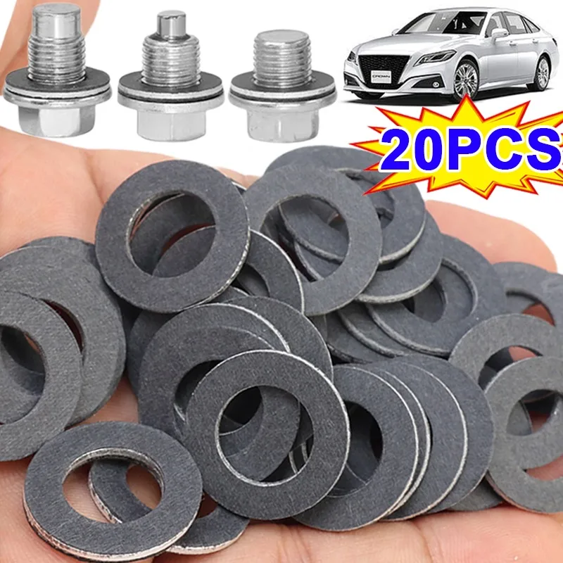 Car screw gasket Oil Drain Sump Plug Washers Gasket Hole Nut Washer Toyota OE90430-12031 12mm Aluminum Accessories Seal Gasket Engine Parts