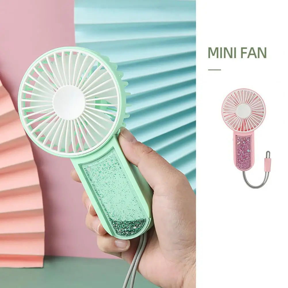 Onsinic 3pcs fun Plastic Color Fan Matrix Portable Mini Air Cool Fan Green Light Up Luminous toys gift 