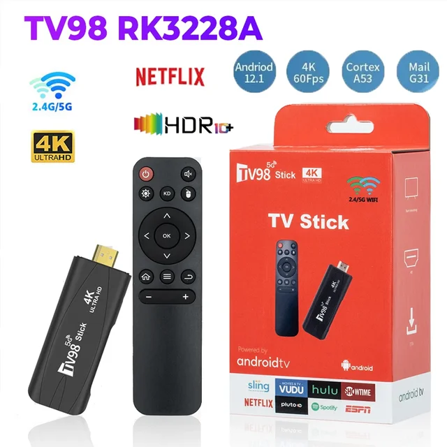 RK3228A TV Stick 2.4G 5G WiFi 4K Smart TV Android12.1 Box