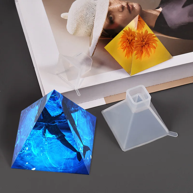 DIY Crystal Epoxy Resin High Lens Surface Pyramid with Triangular