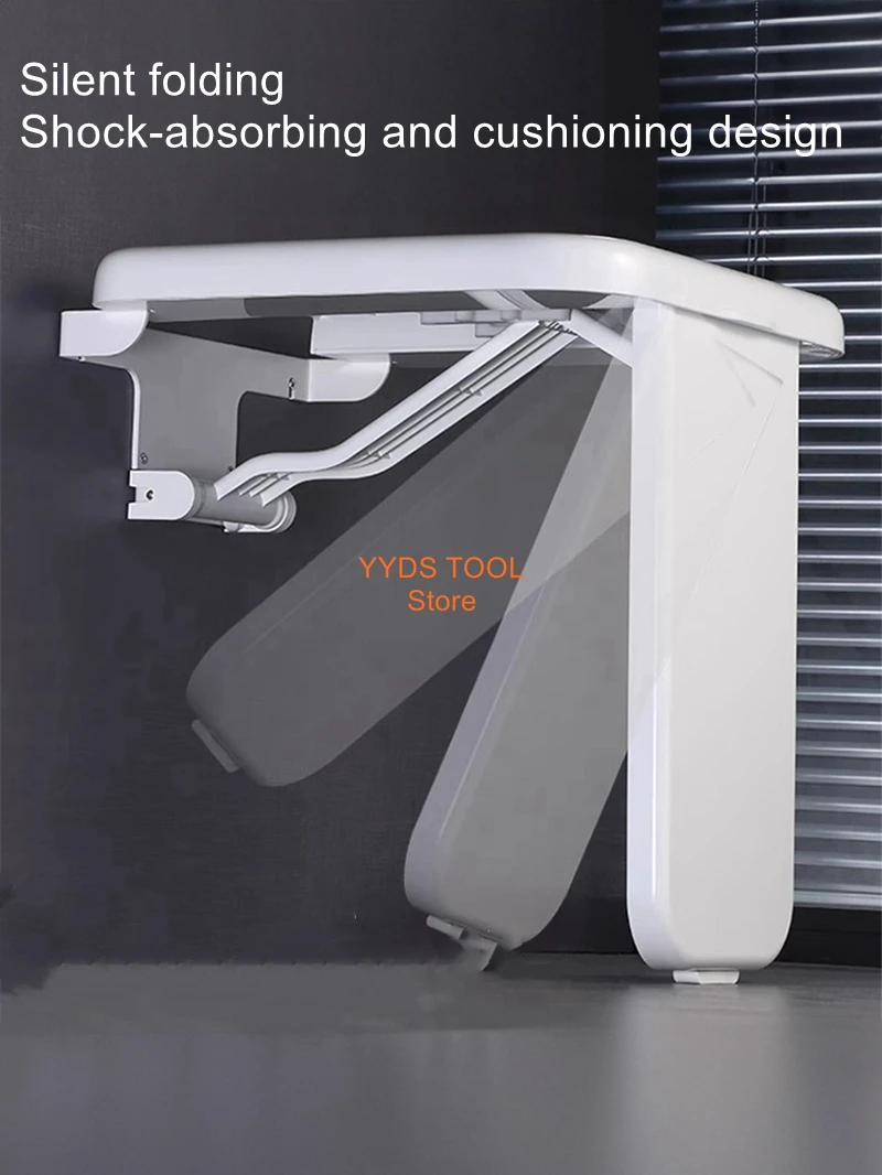Folding Shoe StoolWall Mounted Wall Invisible Shoe StoolShower Stool for the ElderlyBath StoolBathroom Grooming Chair 3