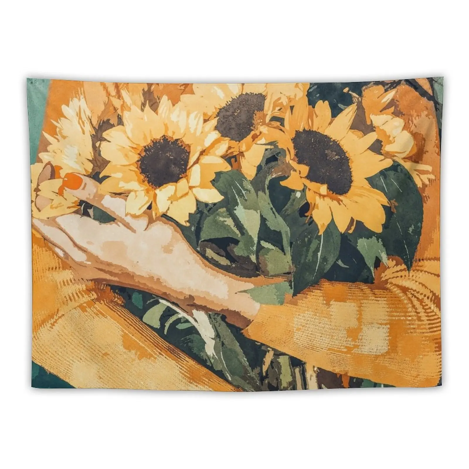 

Holding Sunflowers Tapestry Wall Art Decorative Wall Mural Wall Tapestries Hangings Decoration Tapestry