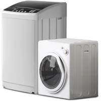 Compact Washer and Dryer Set,19LBS Full-Automatic Washing Machine with Drain Pump & Compact Dryer with Stainless Steel Inner Tub 1