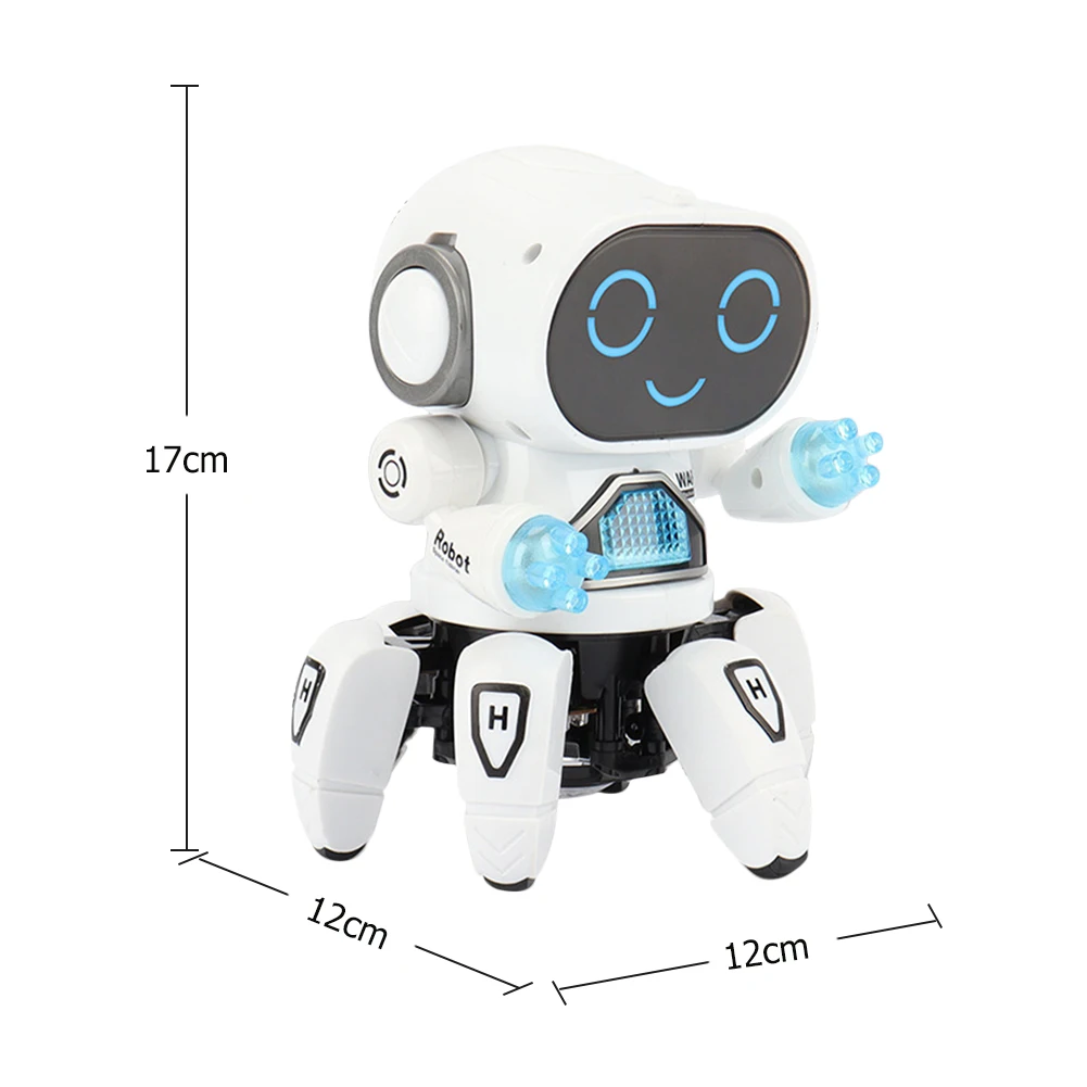 Dance Music 6 Claws Electronic Robot Doll Smooth with Music Light Noisy Rotatable Walking Robot Toy Birthday Gift For Children 6