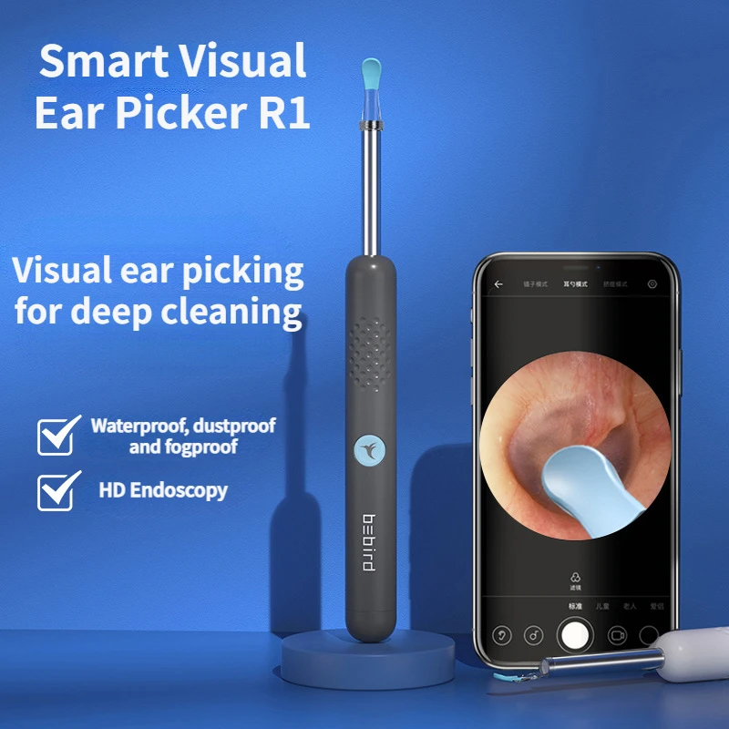 New Wireless Smart Visual Ear Picker with High Precision In-ear Mini Camera Otoscope Ear Cleaning Stick 2mp 1080p tooth cleaning oral endoscope wireless wifi otoscope camera inspection cmos borescope