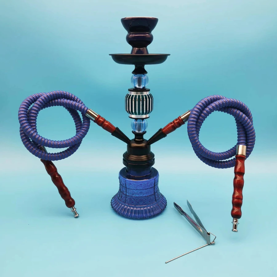Arabia Hookah Set Small Double Tube Hookah Glass Bottle Ceramic Bowl Hose Water Pipe Shisha Accessories Birthday Gift hookah accessories,hookah set