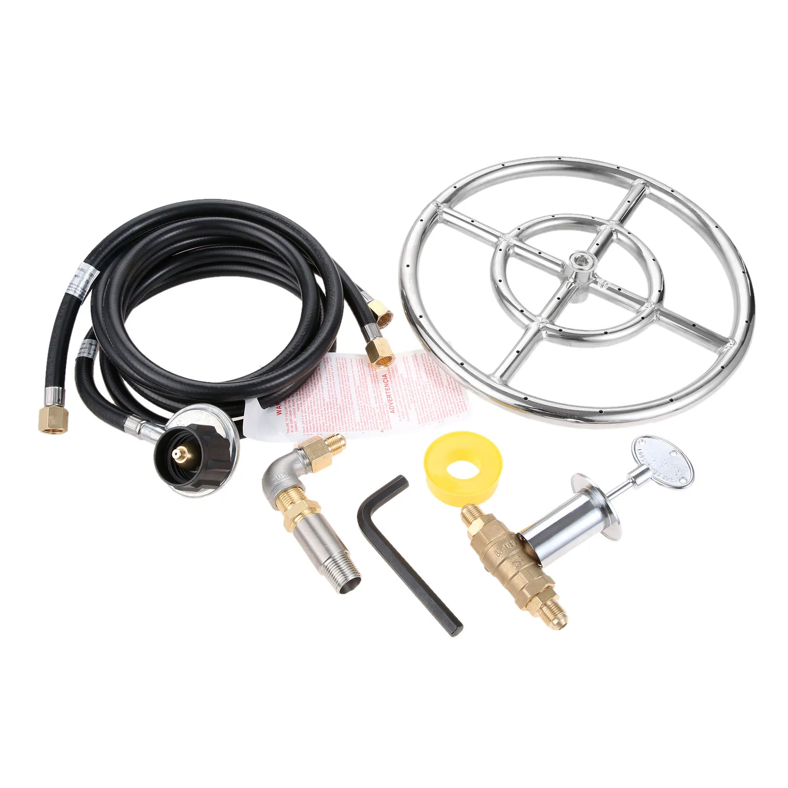Fire Ring Burner Valve Assembly 12 inch Stainless Steel Fire Pit Installation Kit for Propane Gas Pit Outdoor Fireplaces