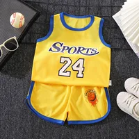Ensemble de sport pour enfants, pour garçons et filles, maillot de basket-ball pour bébés, débardeur en maille, short, séchage rapide, vêtements de sport d'été 3
