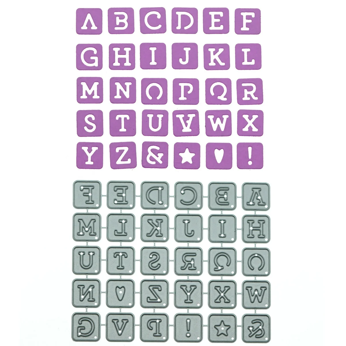 26pcs/set Artisitic Alphabet Letters Drawing Template Bold Engligh Fonts  Stencil Painting Early Education Embossing Scrapbook