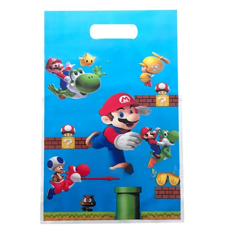 10pcs/set Super Mario Game Kawaii Plastic Gift Bag Mario Anime Figure Toy Kids Gift Mario Theme Party Kids Birthday Xmas Gifts