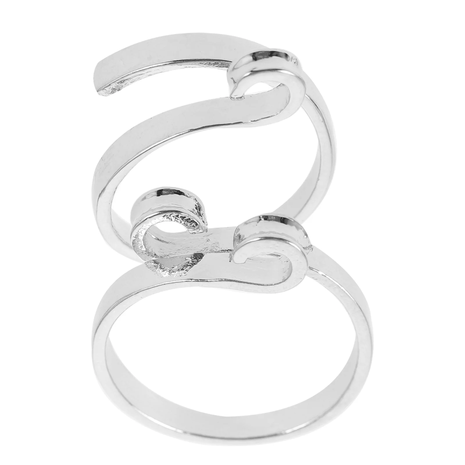 

2 Pcs Knitted Crochet Knitting Ring Rings Metal Yarn Guide for Finger Alloy Needles