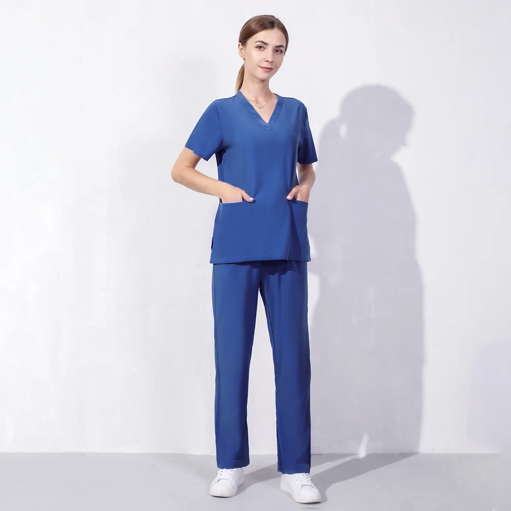 

Elasticity Pet Clinic Nurse workwear High Quality Solid Color Nursing Scrubs Women Uniforms hospital Doctor Work Clothing suits