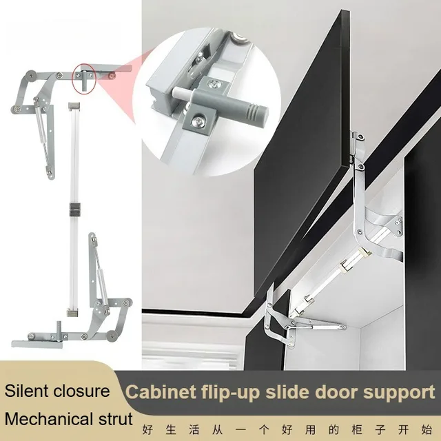 ชุดอุปกรณ์ยกโต๊ะแบบพับได้ 1 ชุด พร้อมบานพับประตูตู้แบบเลื่อนเรียบ รองรับตู้ที่มีระบบยกแบบนิวเมติก 1