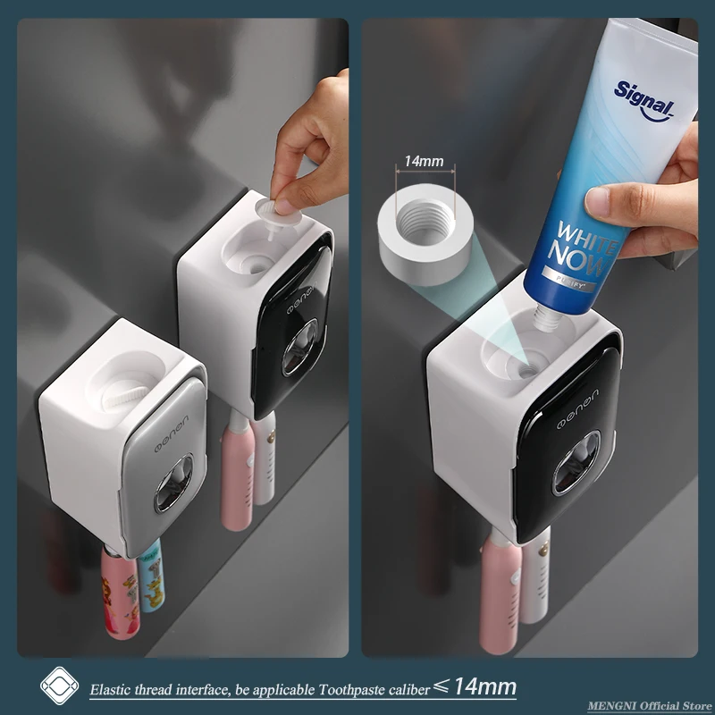 Toothpaste Squeezer Automatic Toothpaste Dispenser Squeezer With Toothbrush Holder Wall Mounted Bathroom Accessories Sets