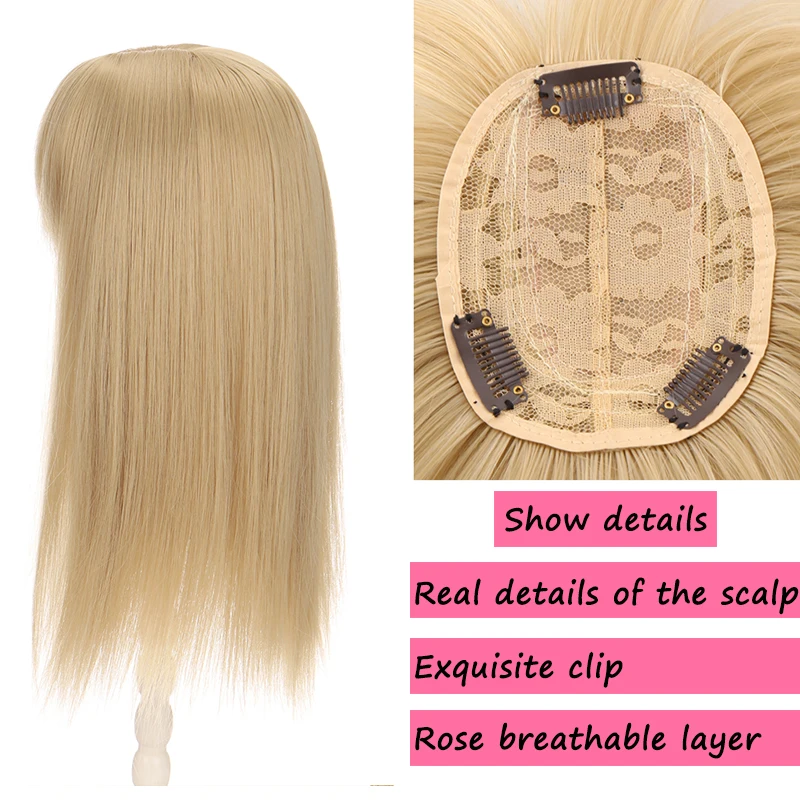 Women's Synthetic Long Straight Hair Clip In Hair Extension Clip In Hairpieces Black Brown Natural Fringe Hair