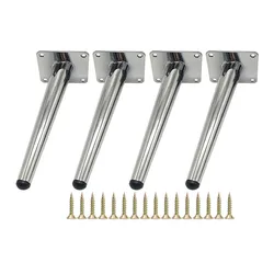 4Pcs Furniture Legs Chrome Tapered Feet For TV Cabinet Cupboard Sofa Tea Table Foot High 15/20/25CM Load 900KG