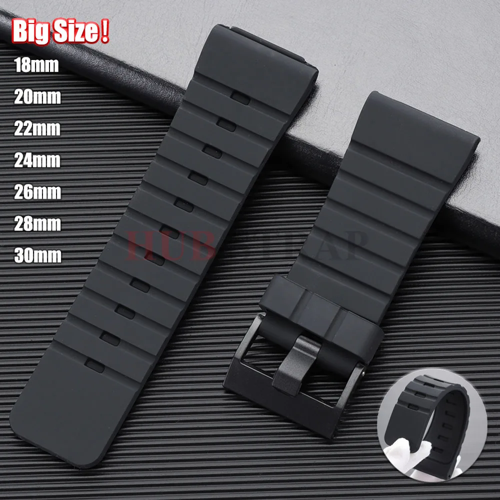 Waterproof Silicone Sport Watchband - Large Size Universal Wristband