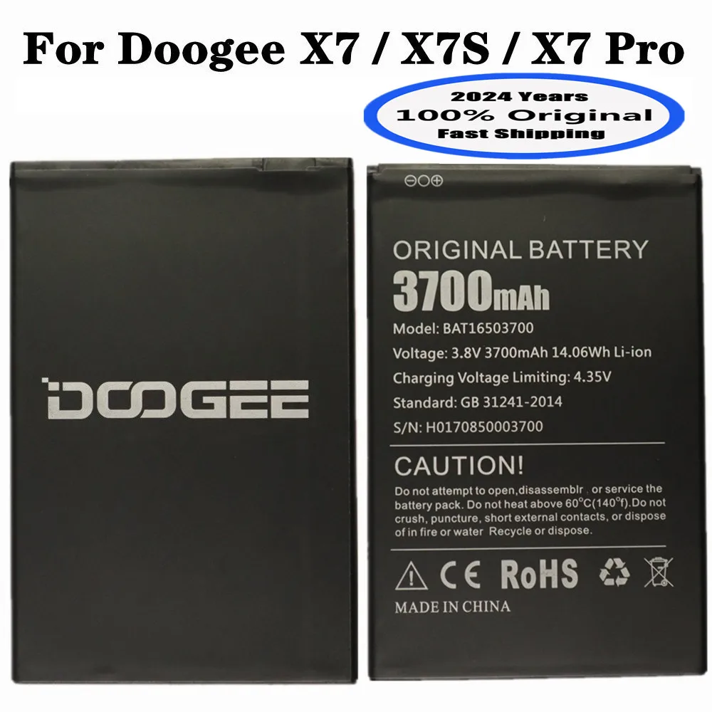 

2024 years 100% Original Battery 3700mAh For Doogee X7 / X7 Pro X7Pro BAT16503700 Bateria Battery Batteries Fast Shipping