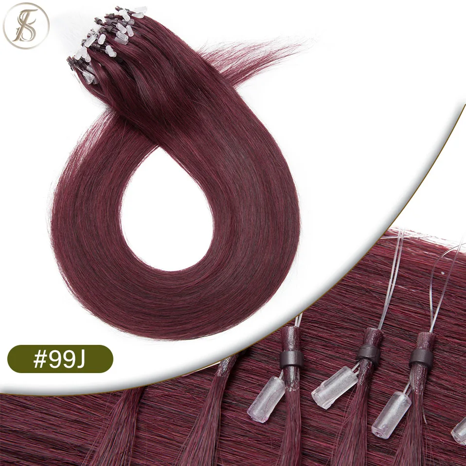 TESS Micro Loop Natürliche Haarverlängerungen Echthaar Mikroring 0,5 g/Strang Micro Link 22 Zoll 100 Stück Keratin Kapsel Glattes Haar – Detail 16