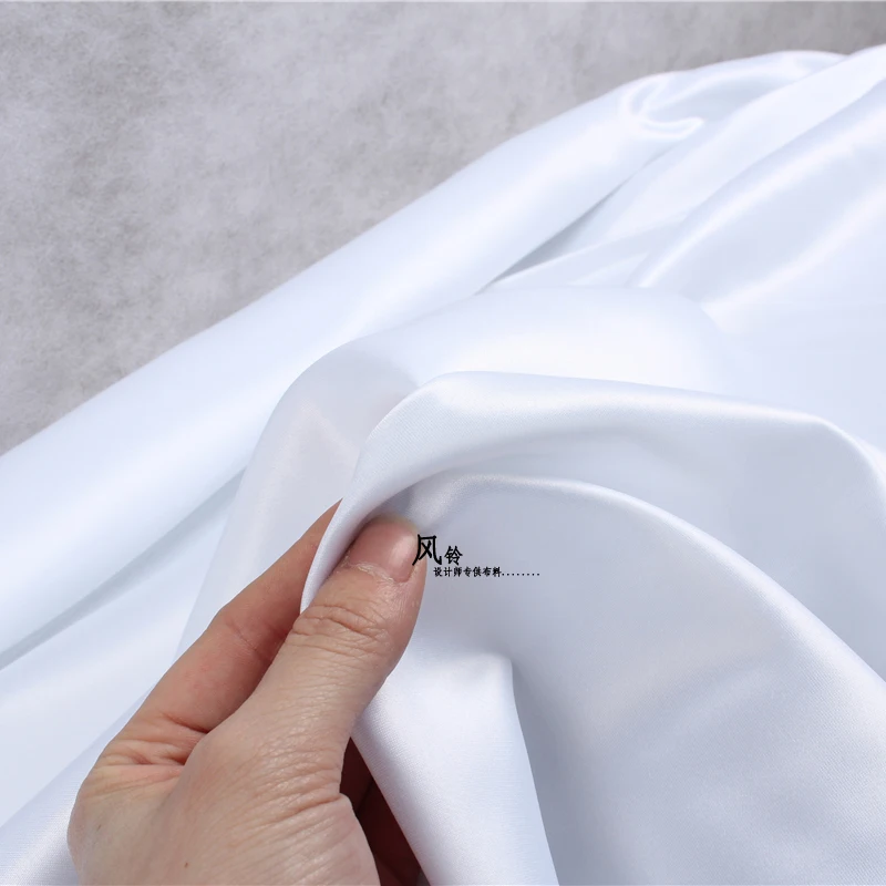 3Meters White Dress Wedding Dress Tribute Satin Fabric Thick and Stylish High-end Mercerated Satin Design Fabric
