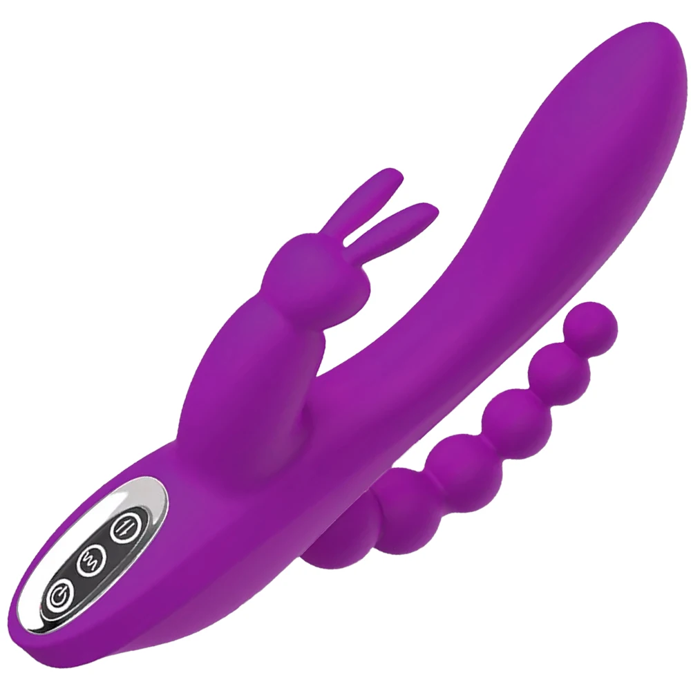 Adult Toys 3-in-1 Sex Toy Vibrating Massager 12 Vibration Modes Stimulates G-Spot & Anus Sex Tool Suitable for Both Partners