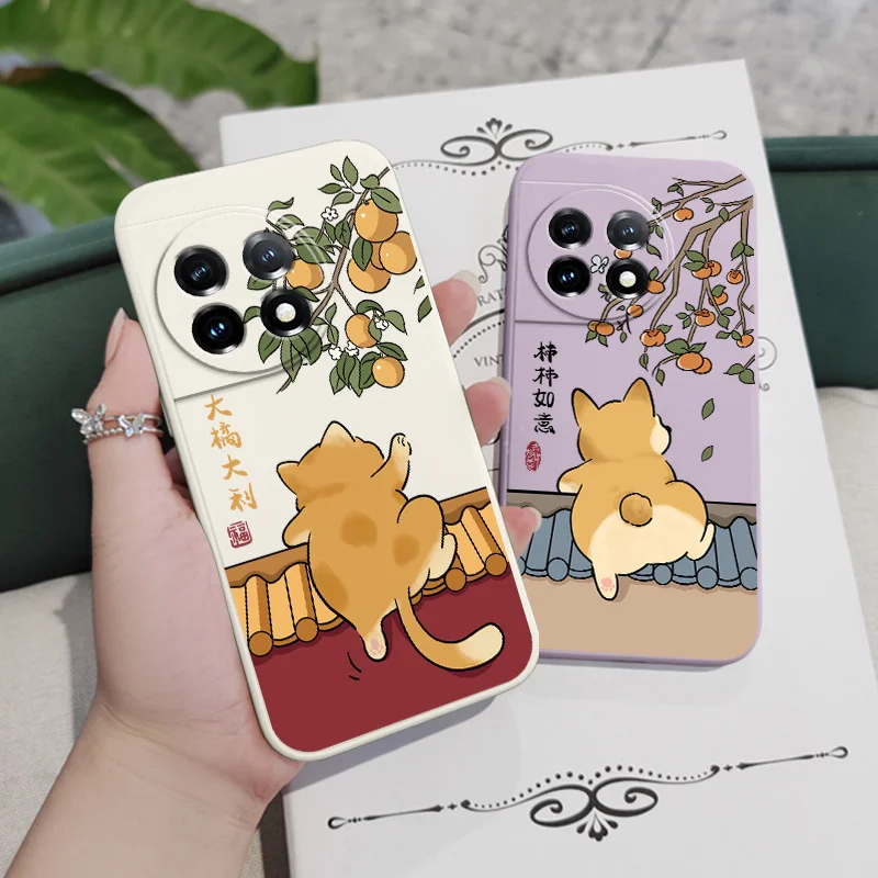 Adorable Animated Cat Liquid Silicone Phone Case