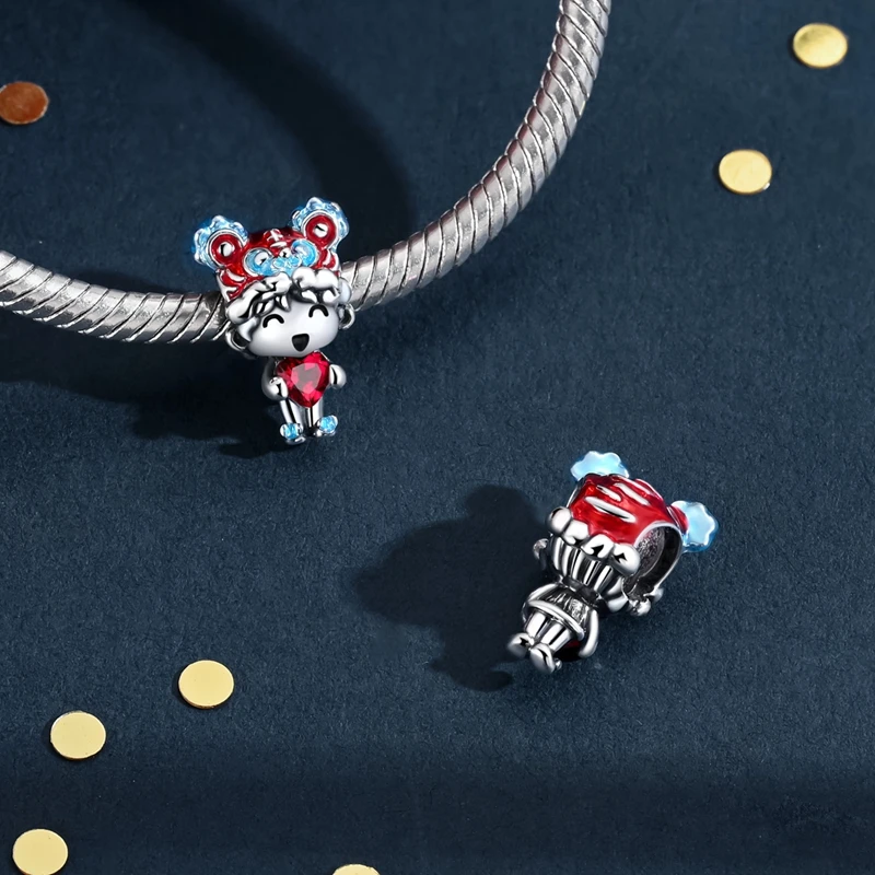 Neue Charms-Perlen aus 925er-Sterlingsilber, Pferd, Bär, Ente, Drache, Anhänger, passend für Original-Armbänder, Halsketten für Frauen, DIY-Schmuck, Geschenk – Detail 40