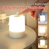 Touch Night Lamp USB LED Lamp With Switch Rechargeable Three Colors Lights For Kitchen Hallway Closet Bedroom Home Night Light 1