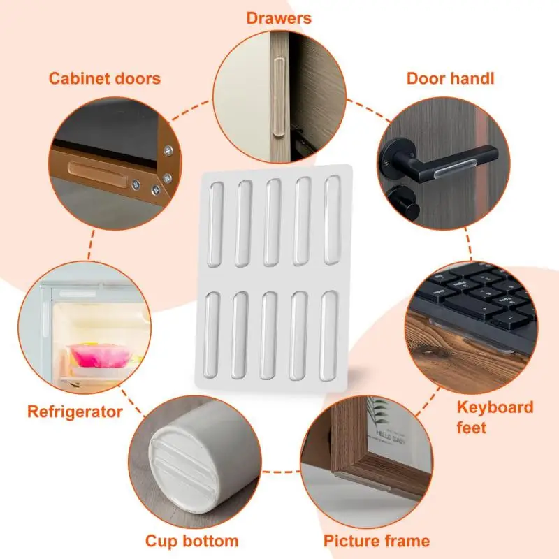 Silicone furniture pads rubber furniture pads silicone door stoppers rubber door stoppers 100~10PCS Door Stops Self adhesive Silicone Rubber Pads Cabinet Bumpers Rubber Damper er Cushion Furniture Hardware