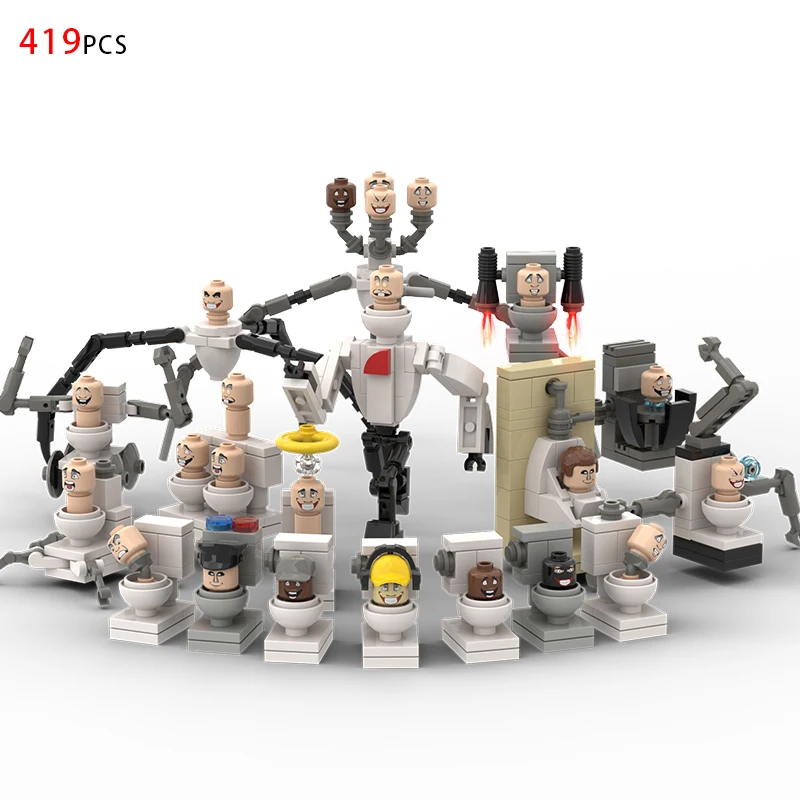 Nuevos bloques de construcción de inodoro Skibidi Titan TV Man Speakerman Titan Clock Man 2.0 Drill Man, juguetes de ladrillos para niños, regalos de cumpleaños