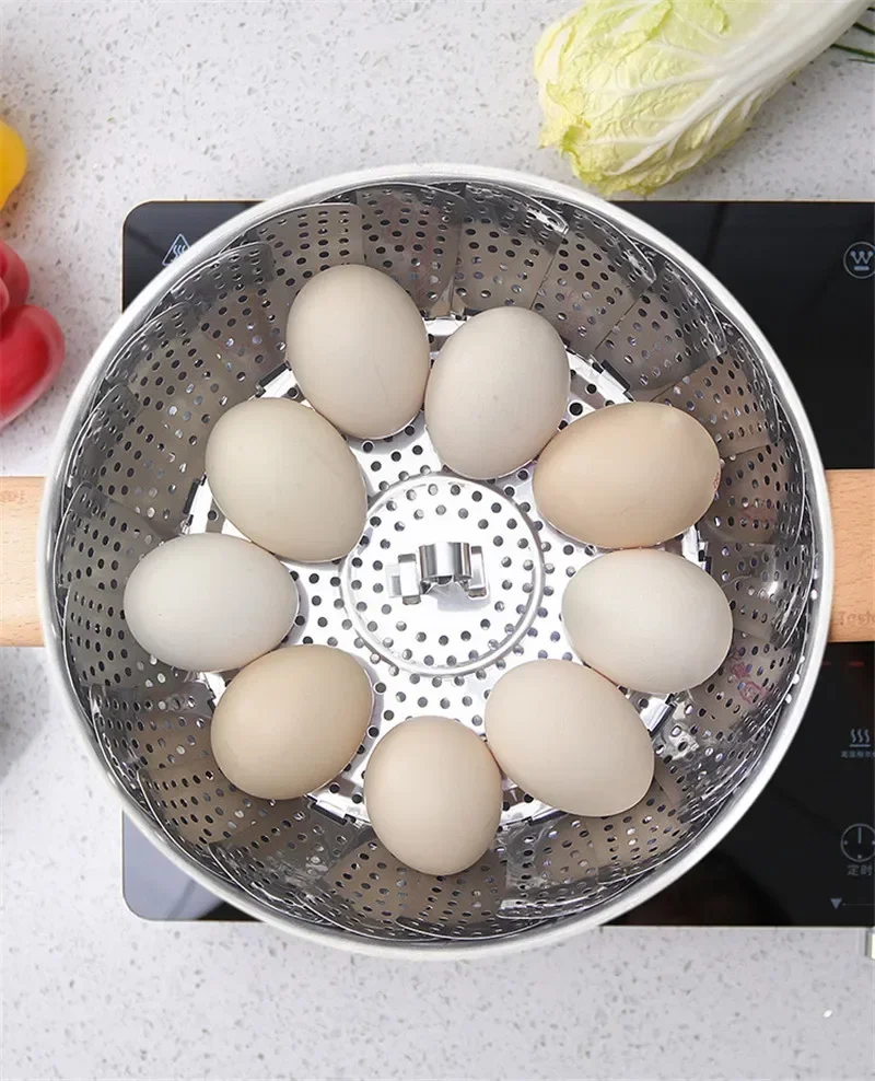 Folding Stainless Steel Steamer Basket Food Cooker