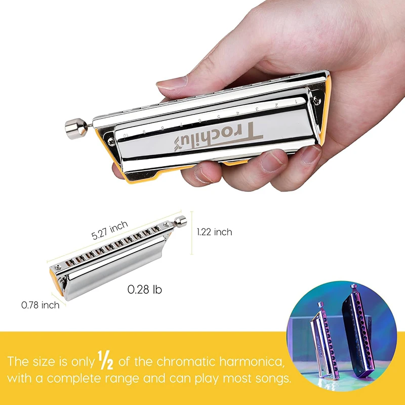 Chromatic Harmonica JDR Chromatic Trochilus Harmonica 10 Holes Key of C