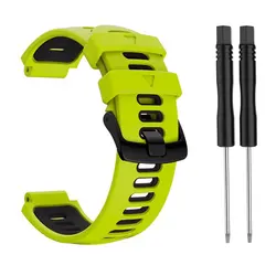Soft Silicone Waterproof Sport Watch Band Replacement - Forerunner 230 (Limes black)