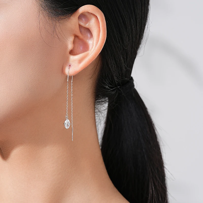 925 Sterling Silver Moissanite Pavé Loop Earrings