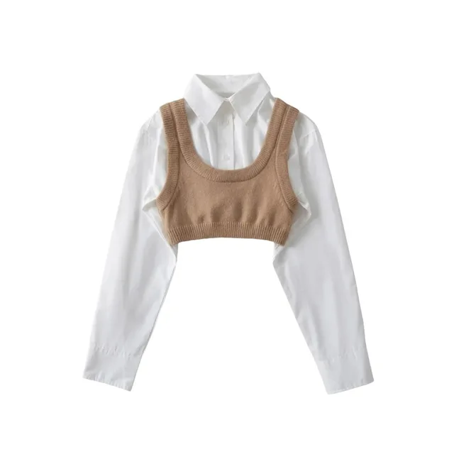 Shirt And Knitted Vest 2 Piece Set 10