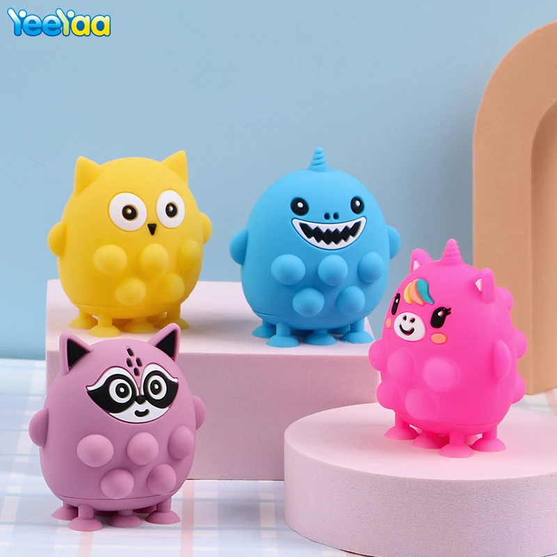 

Cute Unicorn Push Pop Up Bubble Toys Fidget Anti-Stress Press Balls Kids Toys Pinch Decompression For Adult And Children Gift