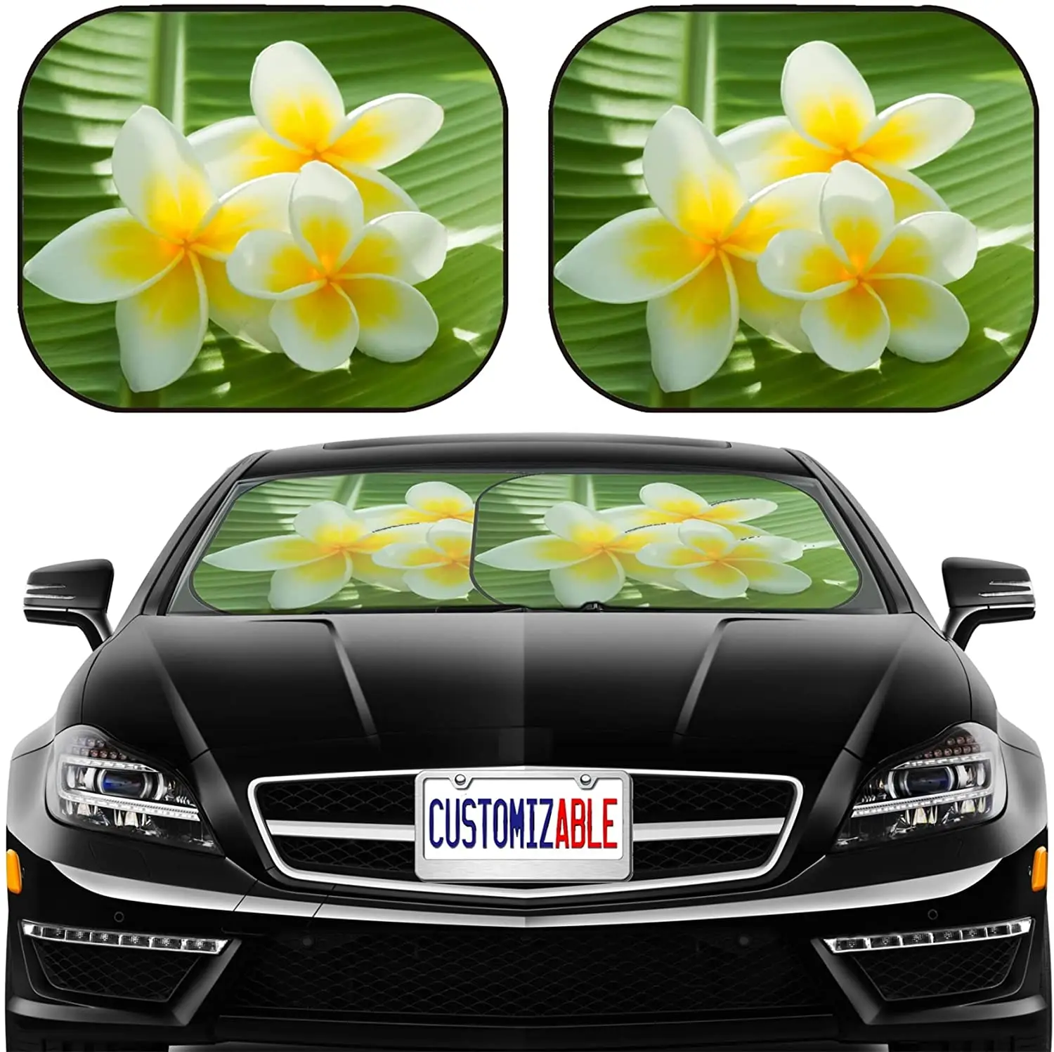 

Автомобильный солнцезащитный козырек для лобового стекла Универсальный подходит для 2 упаковок, блокирующие солнечные блики, УФ и тепло, защита интерьера автомобиля,