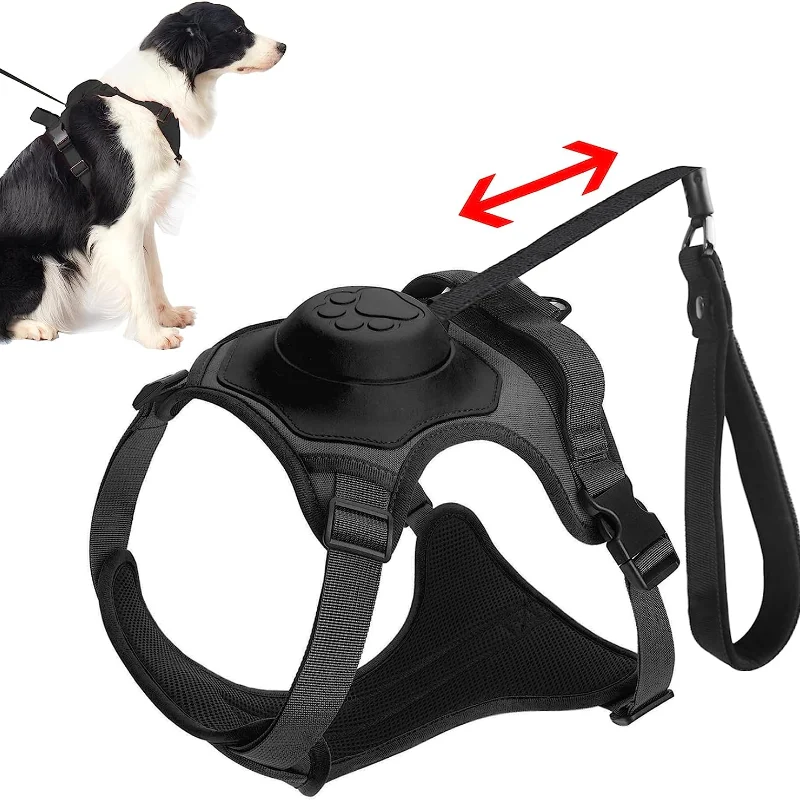 2in1DogHarnesseswithRetractableLeashasOneNoPullPetHarness