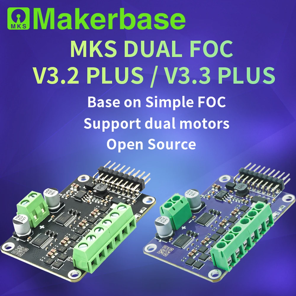 Makerbase SimpleFOC Dual Brushless Micro FOC 3.1 Servo with Current Loop For BLDC Motor Compatible with ESP32