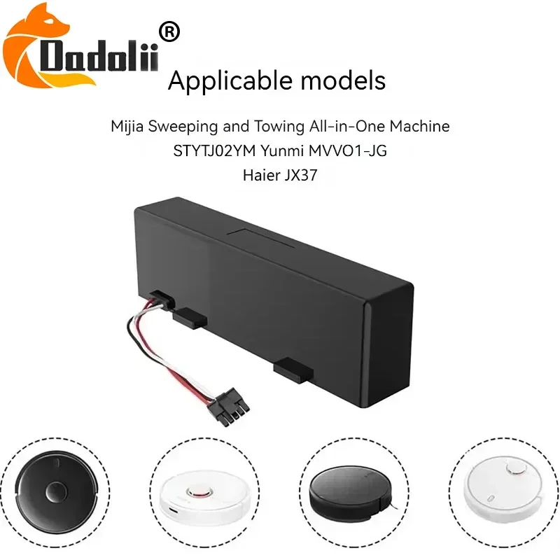 STYTJ02YM Li-ion Battery 18650 4S1P 14.4V 12800mAh Sweeper Battery for Xiaomi Mijia Mi Robot Vacuum-Mop P Sweeping Mopping Robot 2