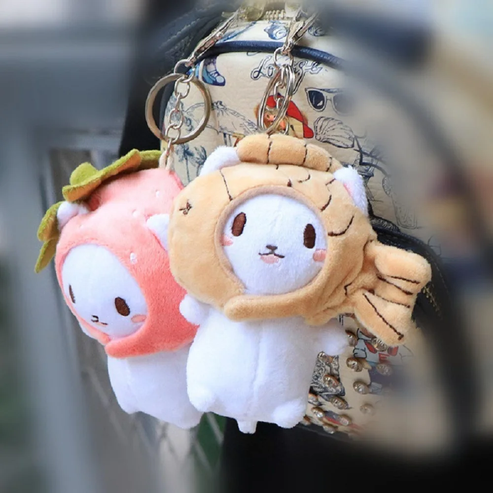 Bag Door Keyring Women Doll Pendant Kids Cute Key Chains Cat Plush Keychain Cat Snapper Keyrings Bag Pendant