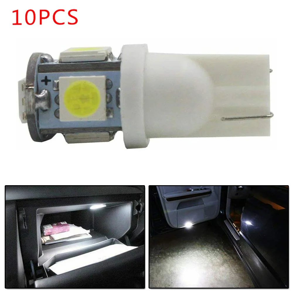 

High quality New T10 Car Lights 10Pcs set Lamp White Plug and play 6000K Bright Bulb LED 194 168 2825 5050 5SMD