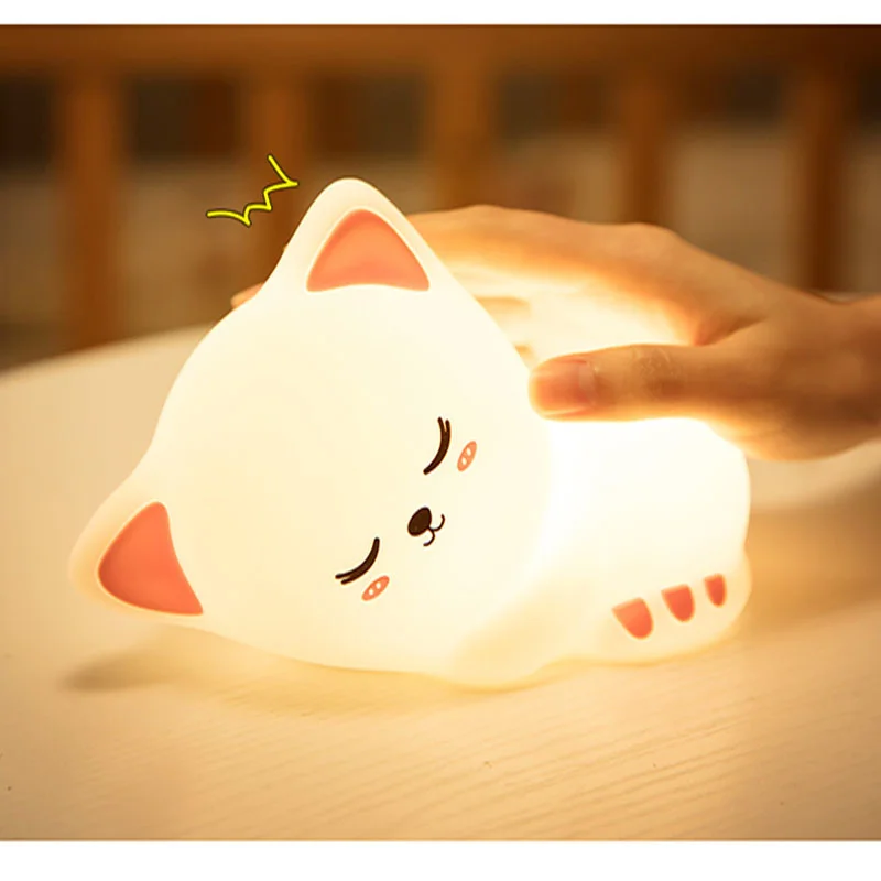 Led 나이트 라이트 유니콘/스타/고양이 라이트 7 색 실리콘 팻 램프 키즈 어머니 소녀 선물, 장식 메종