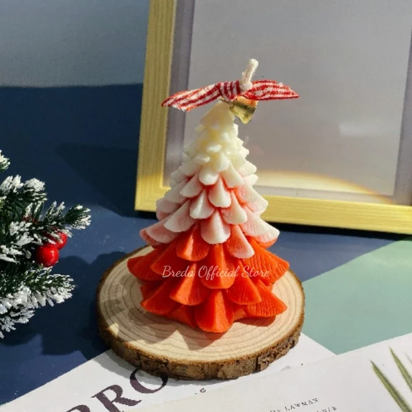 Stampi per candele di Babbo Natale per albero di Natale 3D Stampo in silicone per albero di pino in silicone per colata di resina epossidica Candele per aromaterapia fai-da-te  15