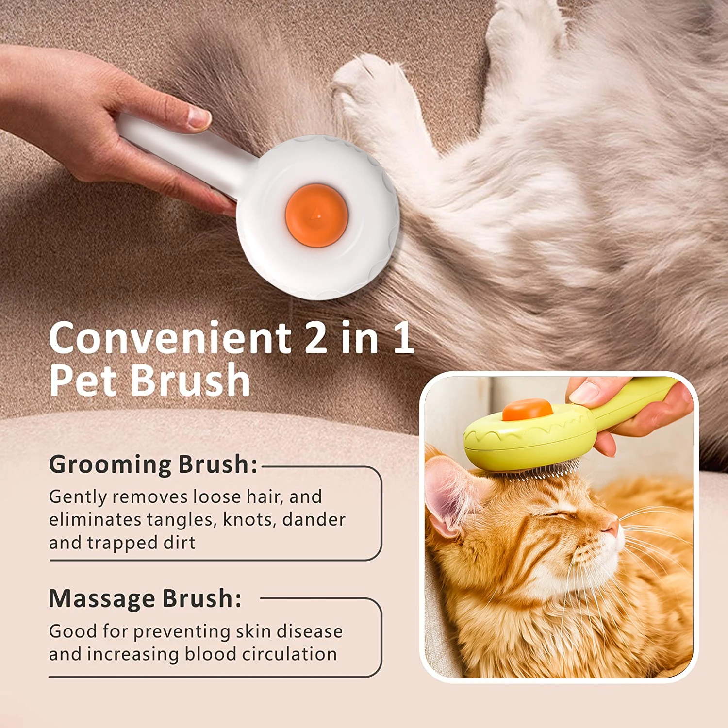  Safari Soft Bristle Brush for Cats : Pet Brushes : Pet Supplies