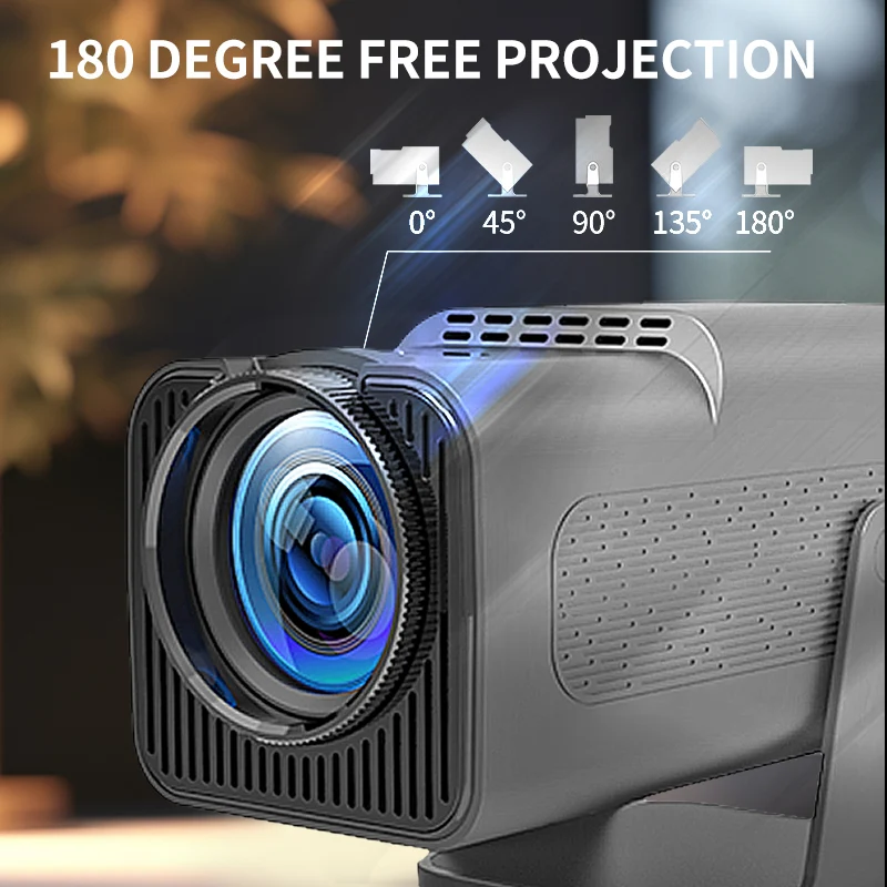 MP3 Portable Wireless 4K Full HD Screen Video LCD Home Android 300ANSI 180 Degrees PK HY320 Outdoor Projector