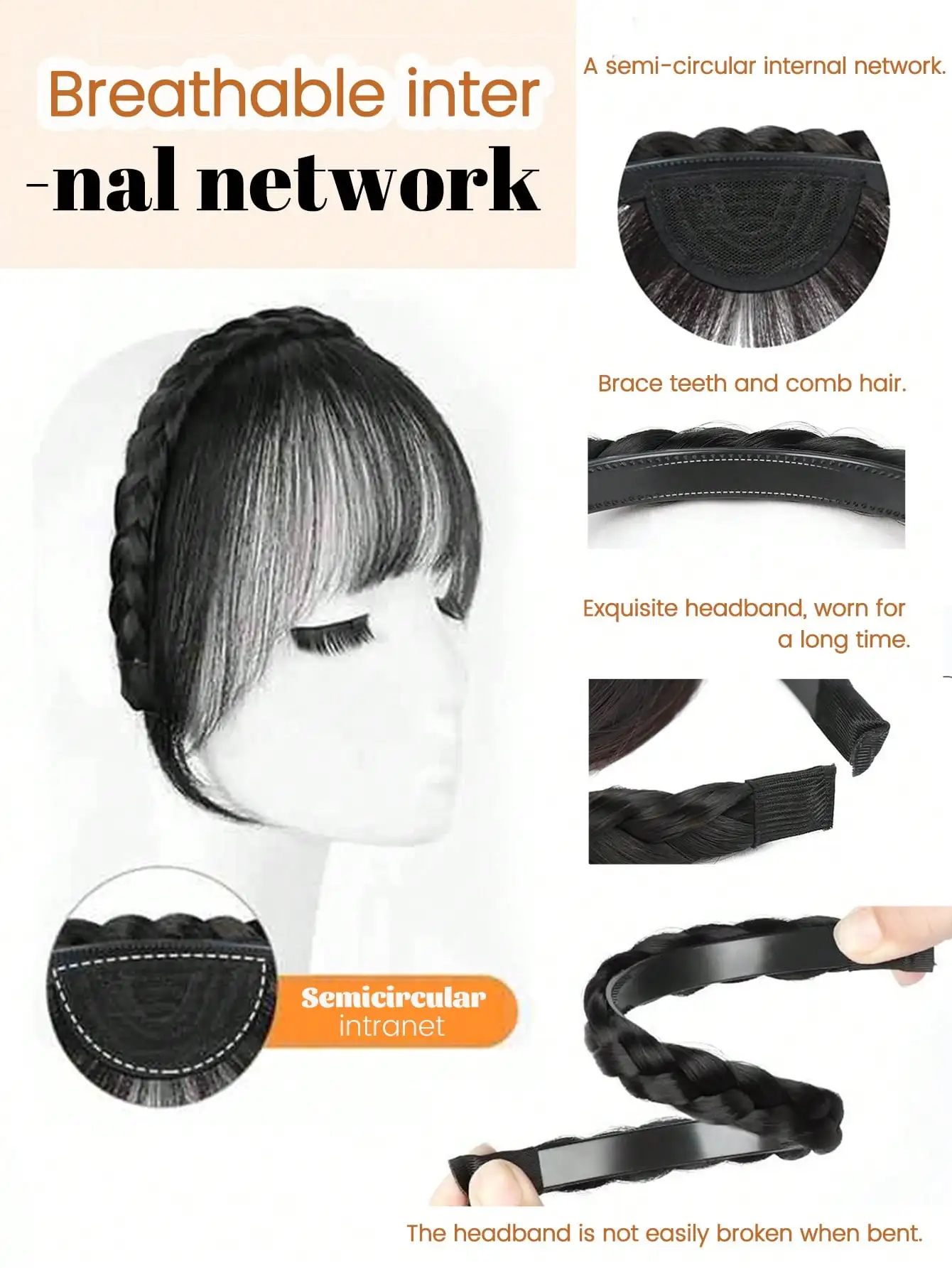 Synthetic Hair Bangs Extension for Women Natural Black Brown Blonde