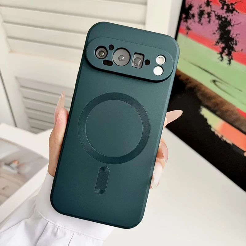 Sleek Magnetic Electroplated Metal Phone Case in Solid Color